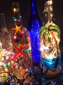 Beach Painted Light Up Wine Bottles 03