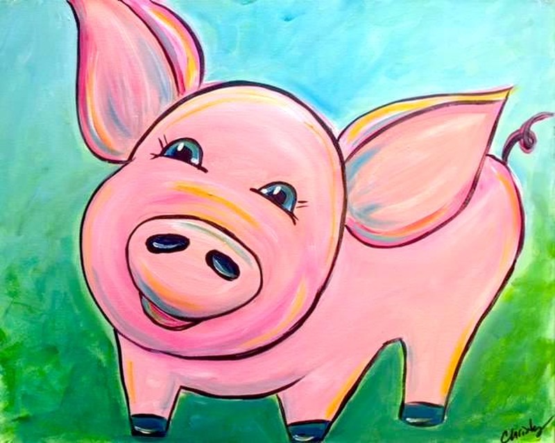 Spring Break Art Camp Morning - Paint Patty the Pig
