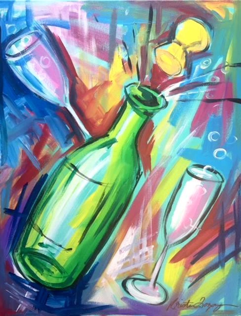 Sip & Paint Champagne Toast with Free Glass of Bubbly for Ages 21+ - BYOB and Free Parking