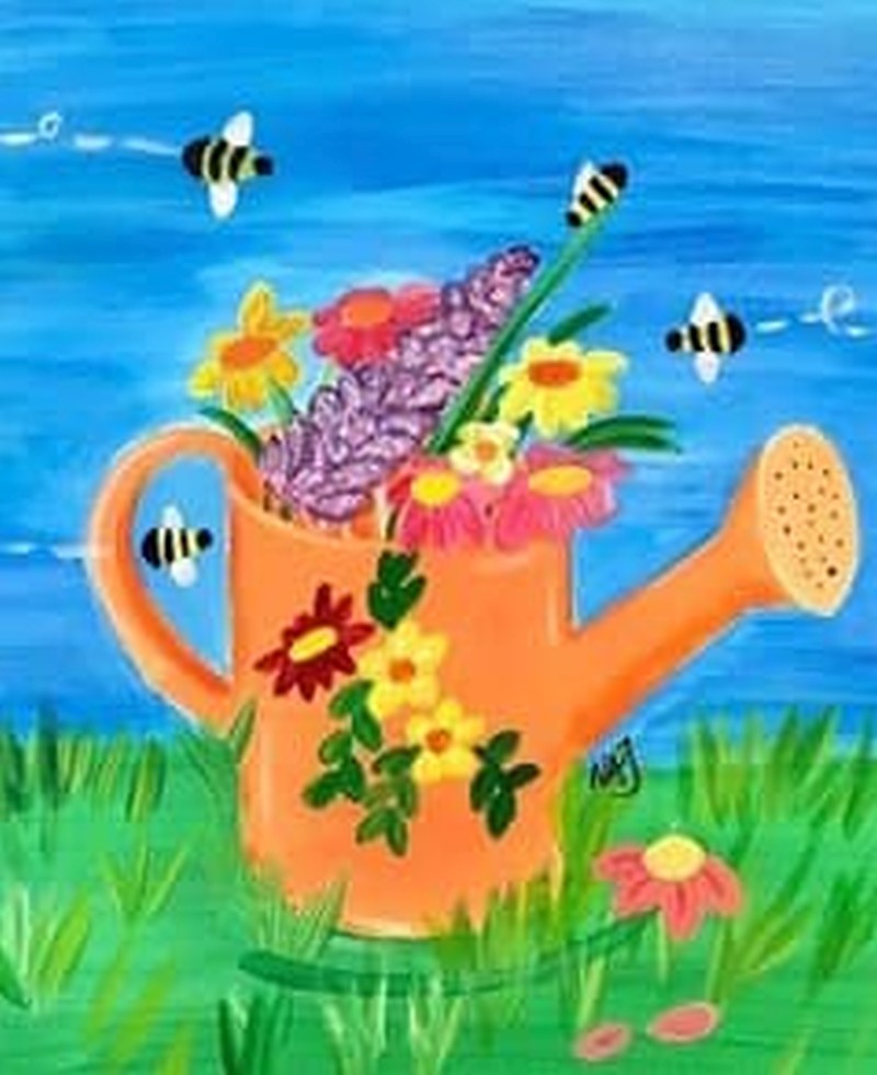 Happy May Day!!  Come paint with us!  Blairs watering can