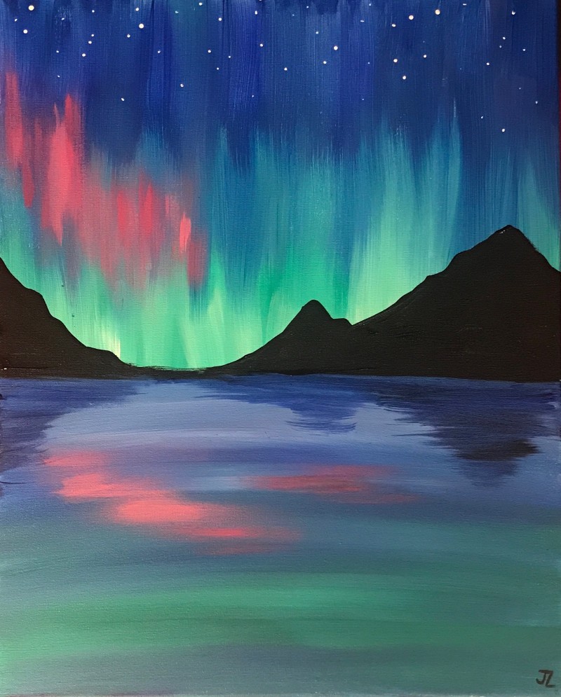 Aurora Borealis Mountains 