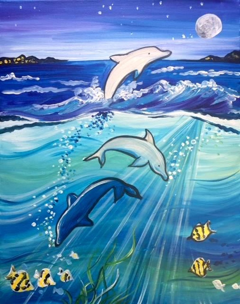 Dolphins at Sea: Kit WITH Brushes Dolphins at Sea: Kit WITH Brushes