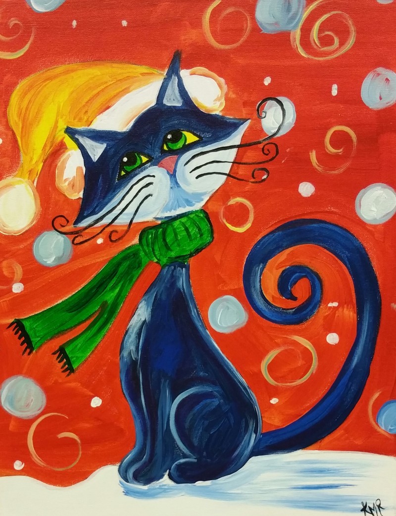 Pop Art Winter Cat