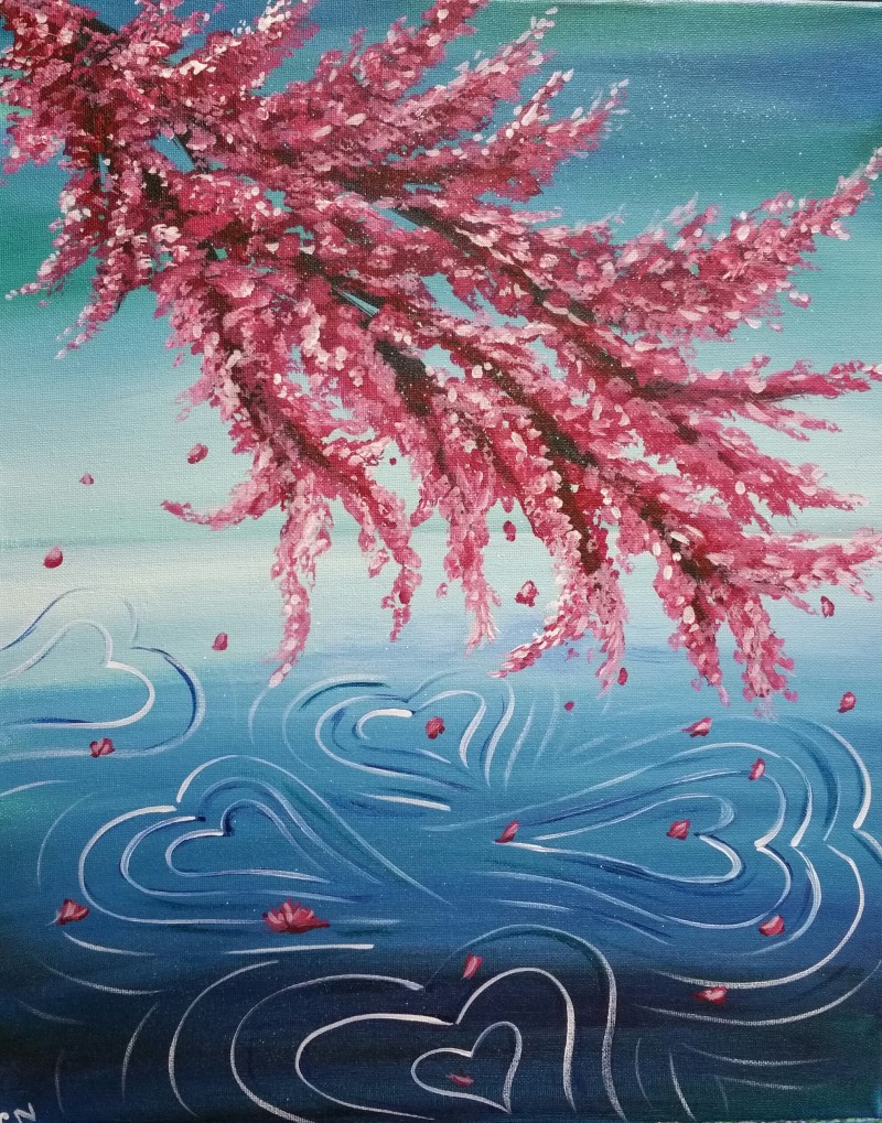 IN-STUDIO: Droplets of Love - 16x20 Acrylic on Canvas