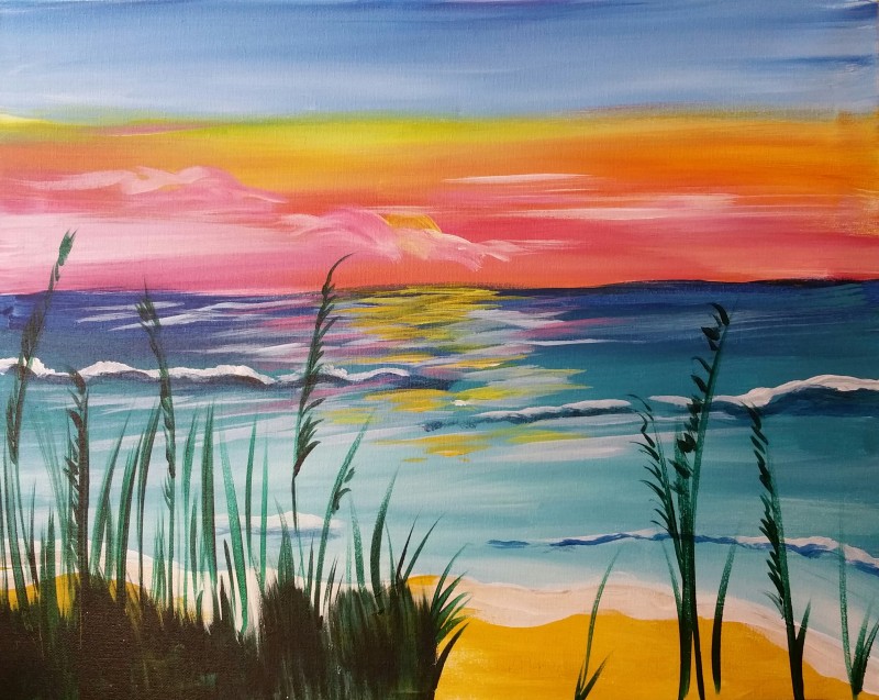 $35 Local Discount Tuesday: Taylor's Sunrise - a step by step canvas painting experience! 