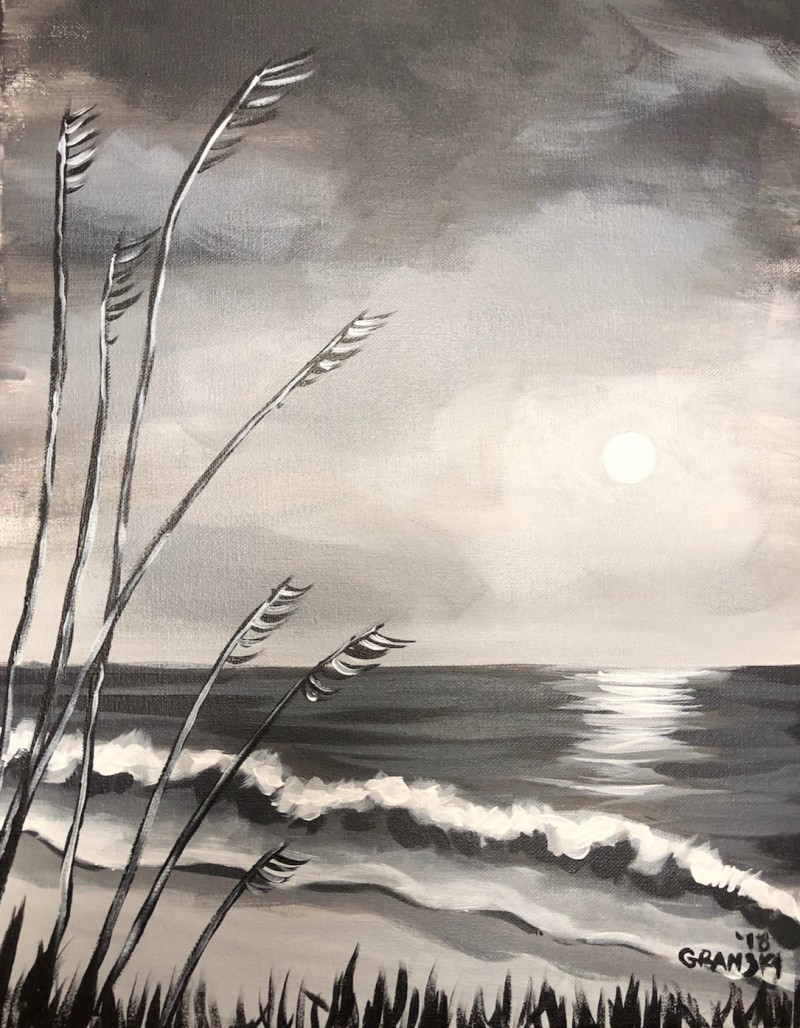IN-STUDIO: Tranquil Beach - 16x20 acrylic on canvas