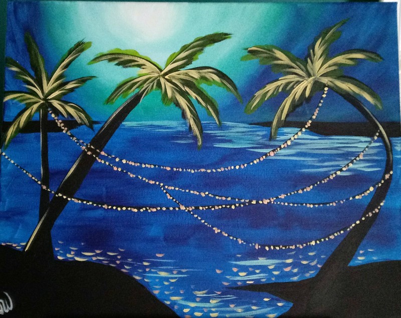 Good Morning, Let's Paint: Moonlight Lagoon - First Drink Included w/ Every Ticket