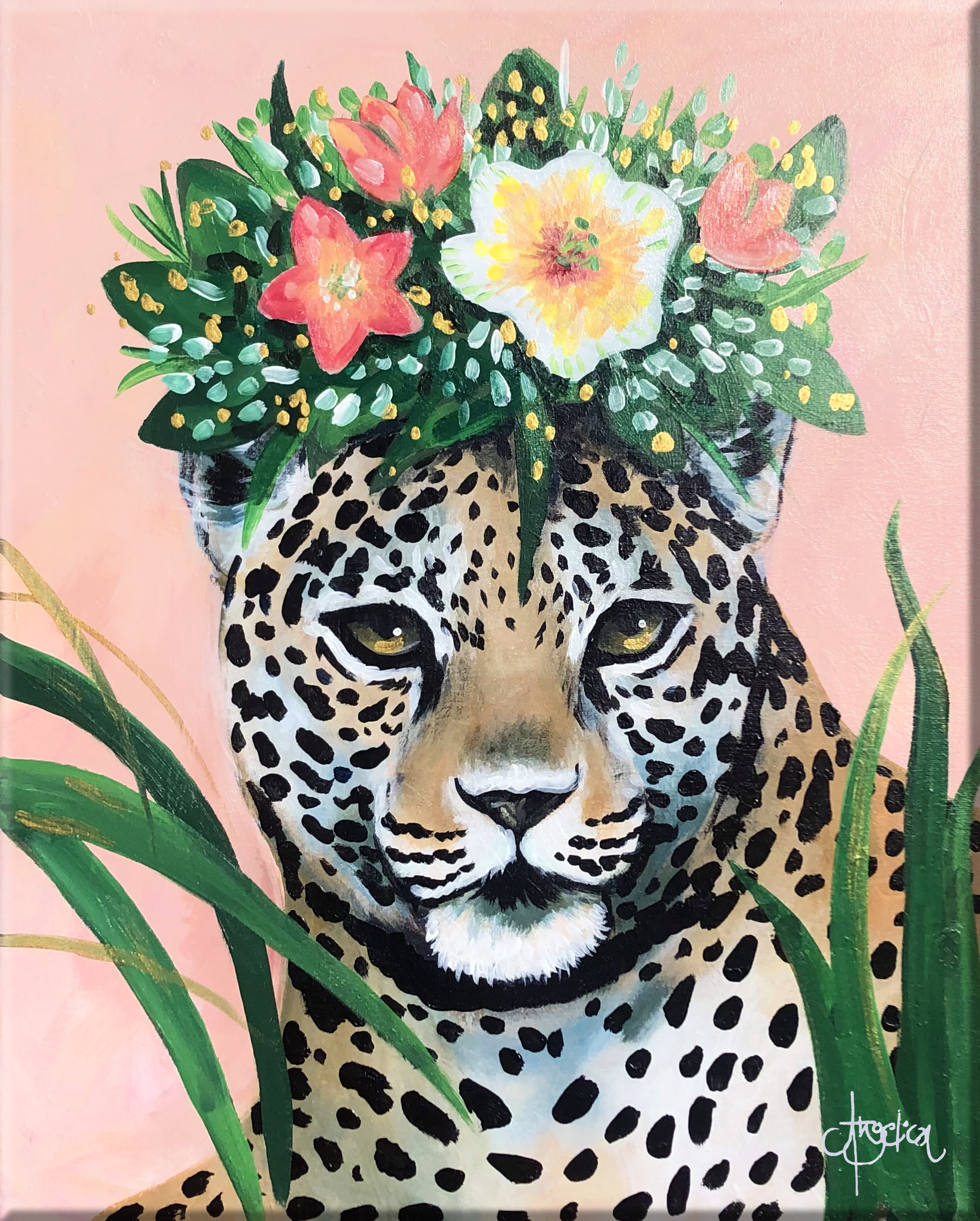 Floral Leopard