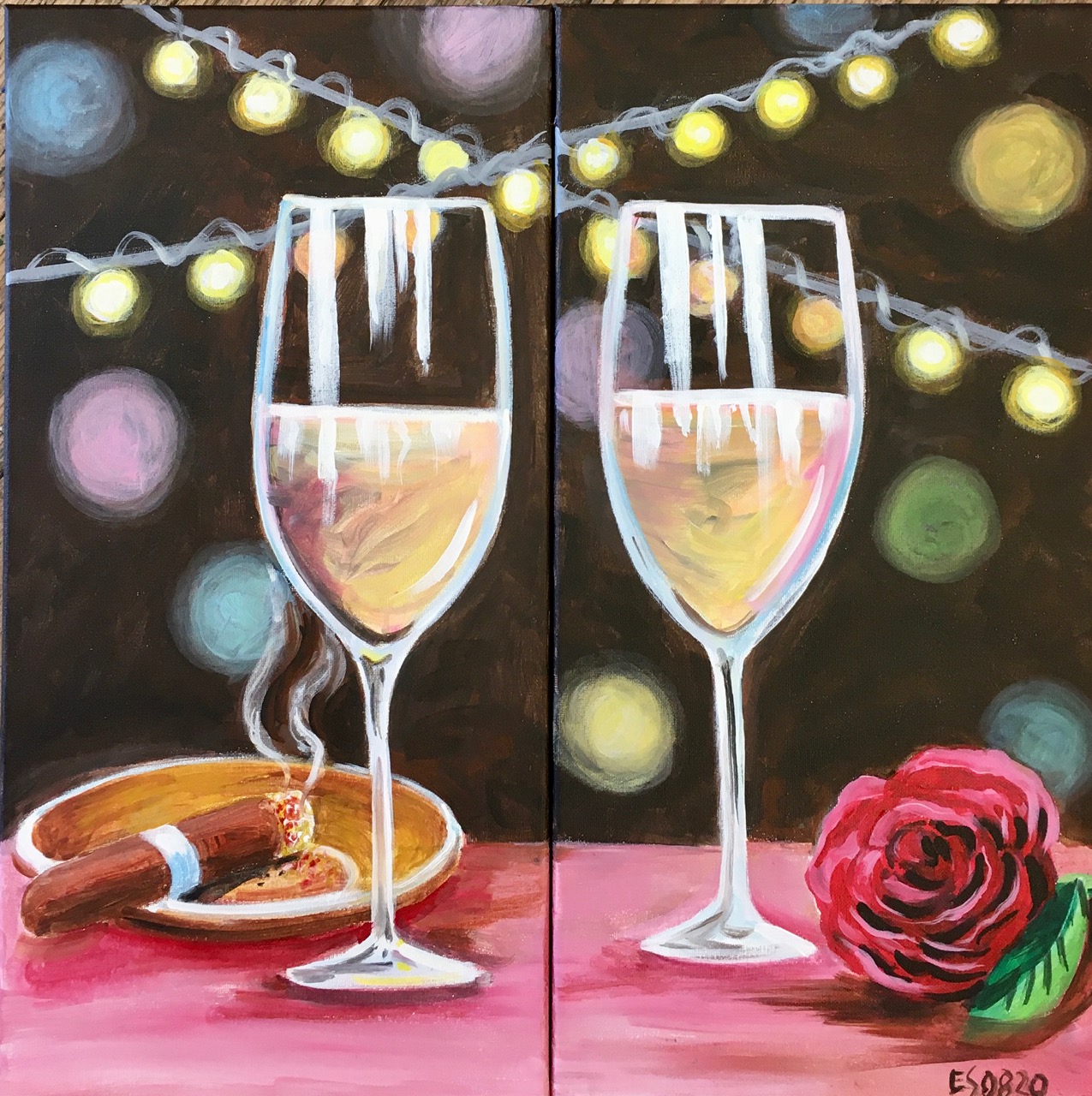 Sip & Paint Cigars and Roses - Date Night Option - Free Parking