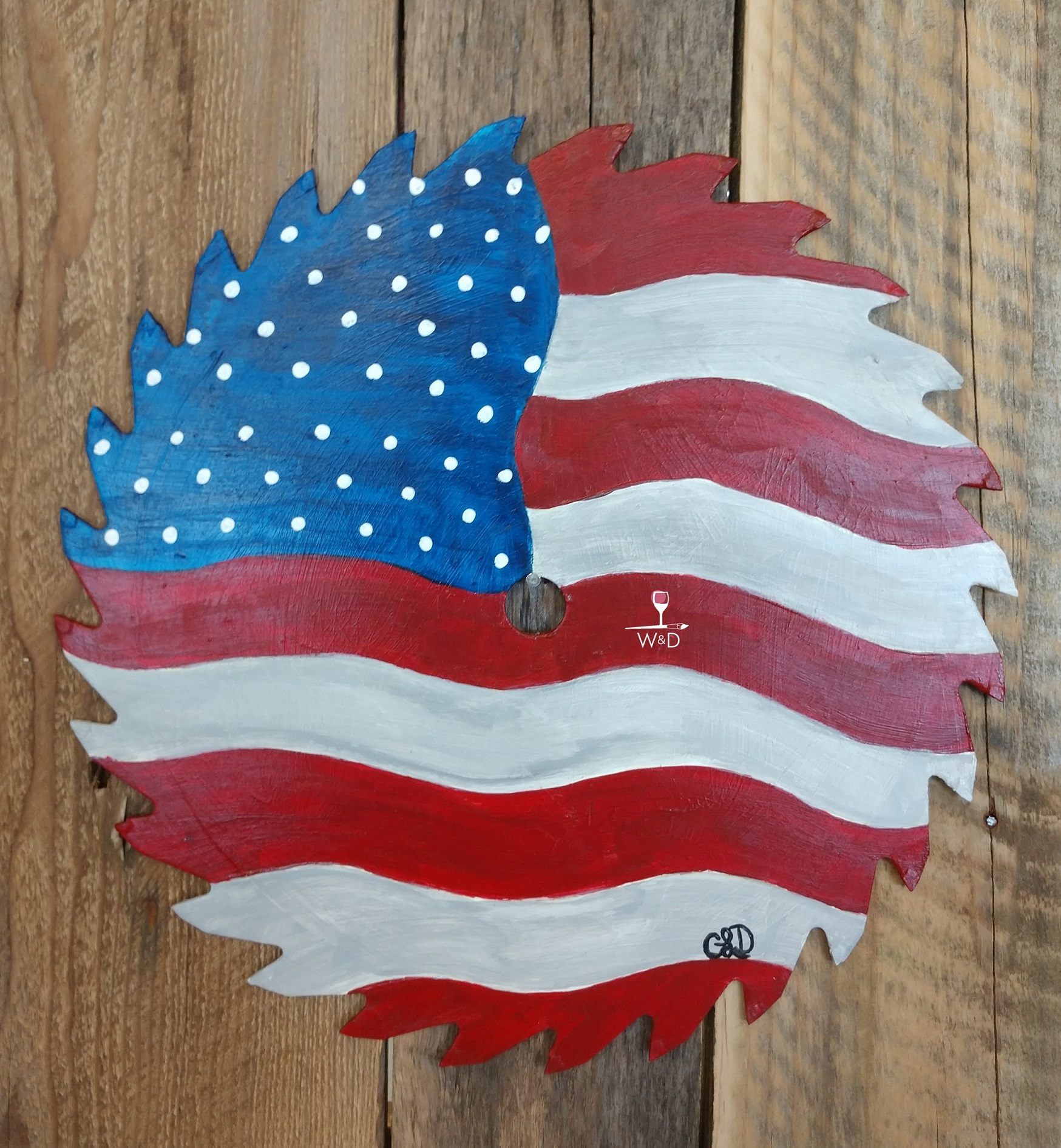 American Flag Sawblade