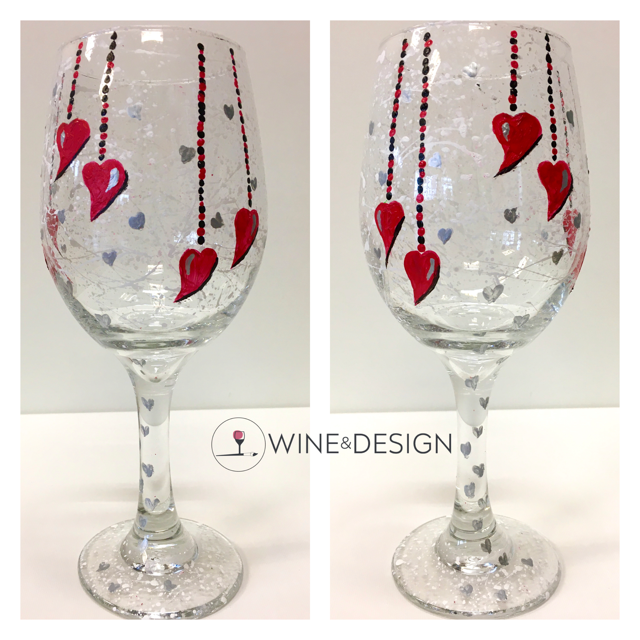 Heart To Heart Painted WIne Glasses