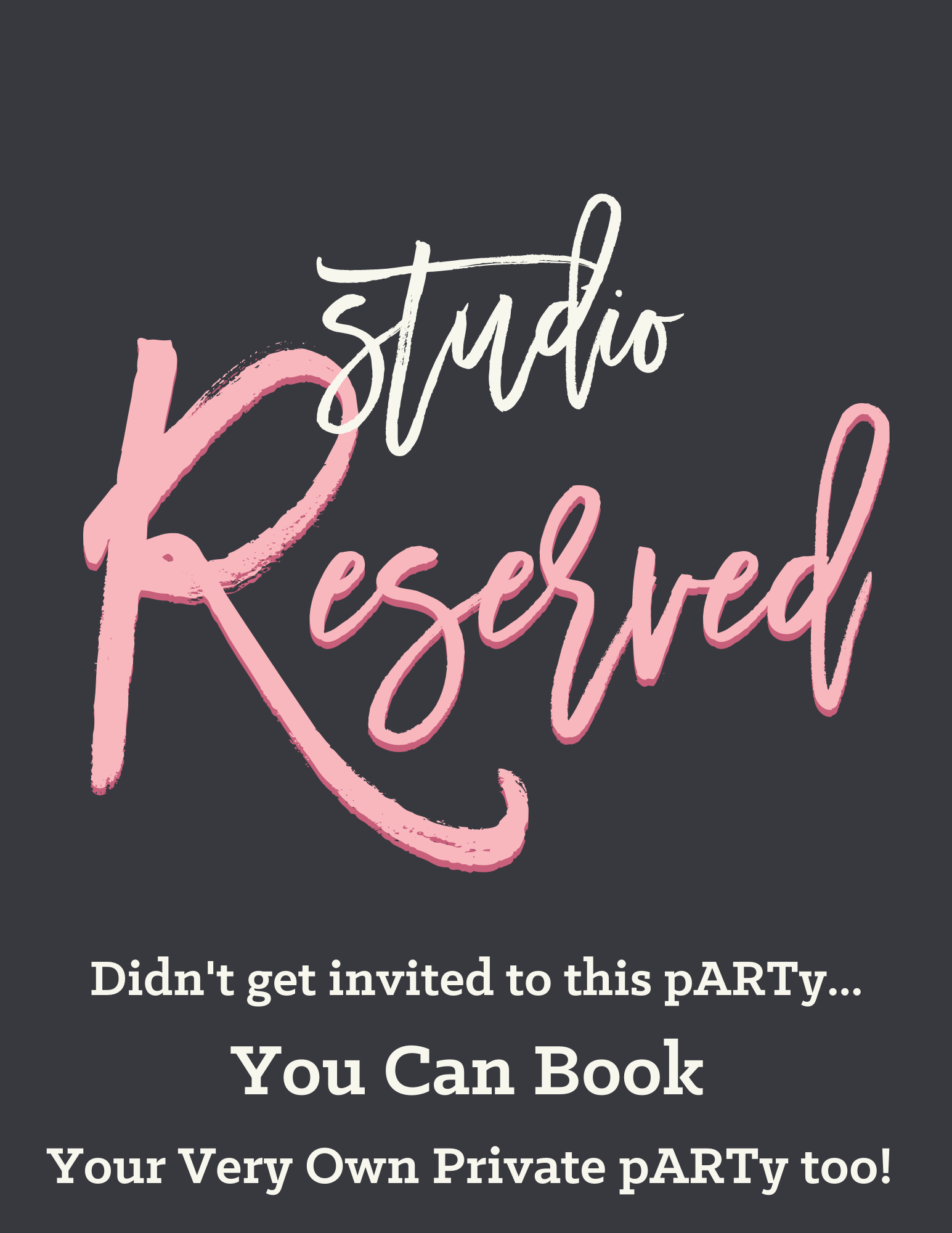 Studio Reserved for a Private Event 10:00am-12:00pm