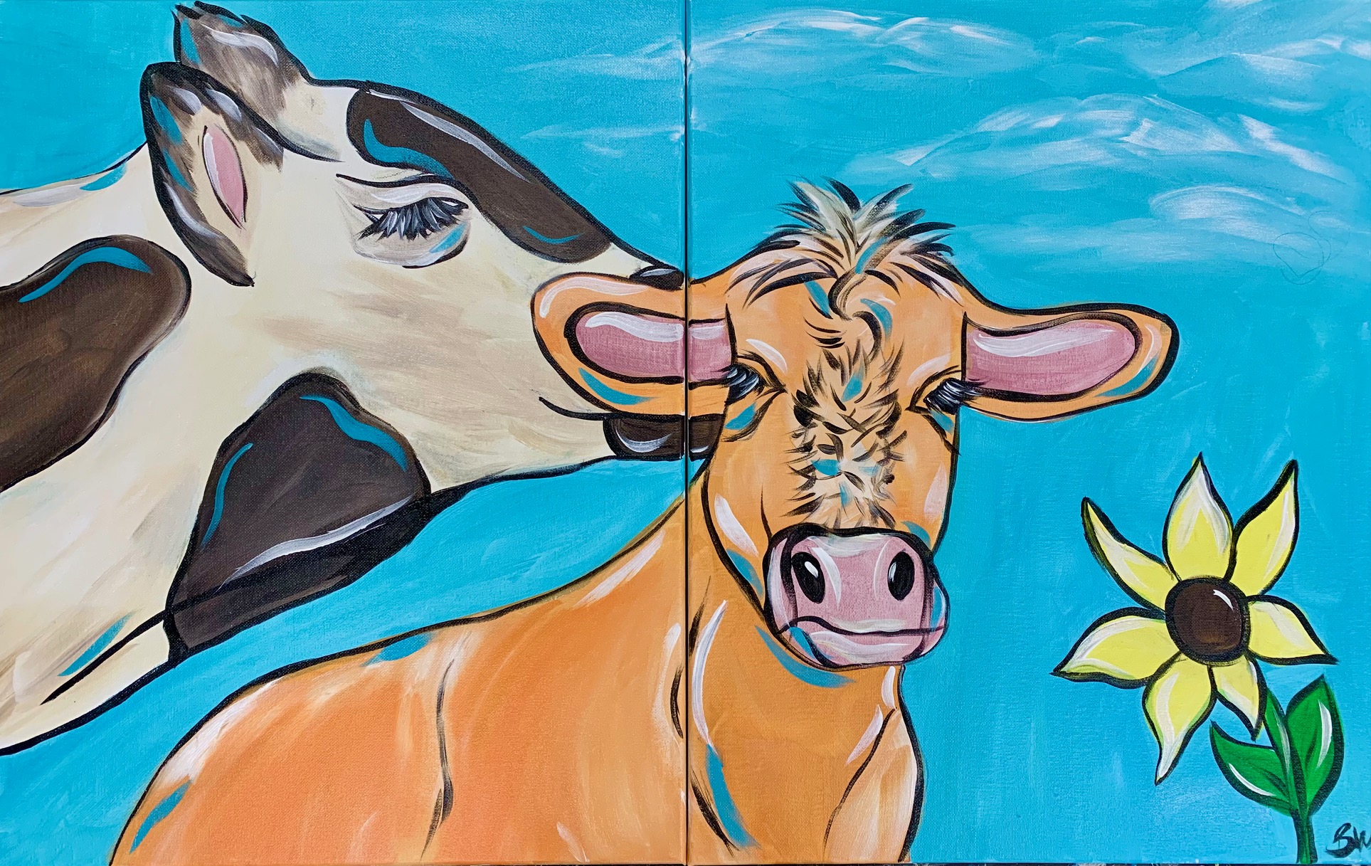 Family Paint: Mini & Me Cows - ONE TICKET COVERS TWO PAINTERS!