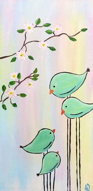 All Ages Welcome - Sip & Paint Rainbow Tweets - BYOB and Free Parking - Mom