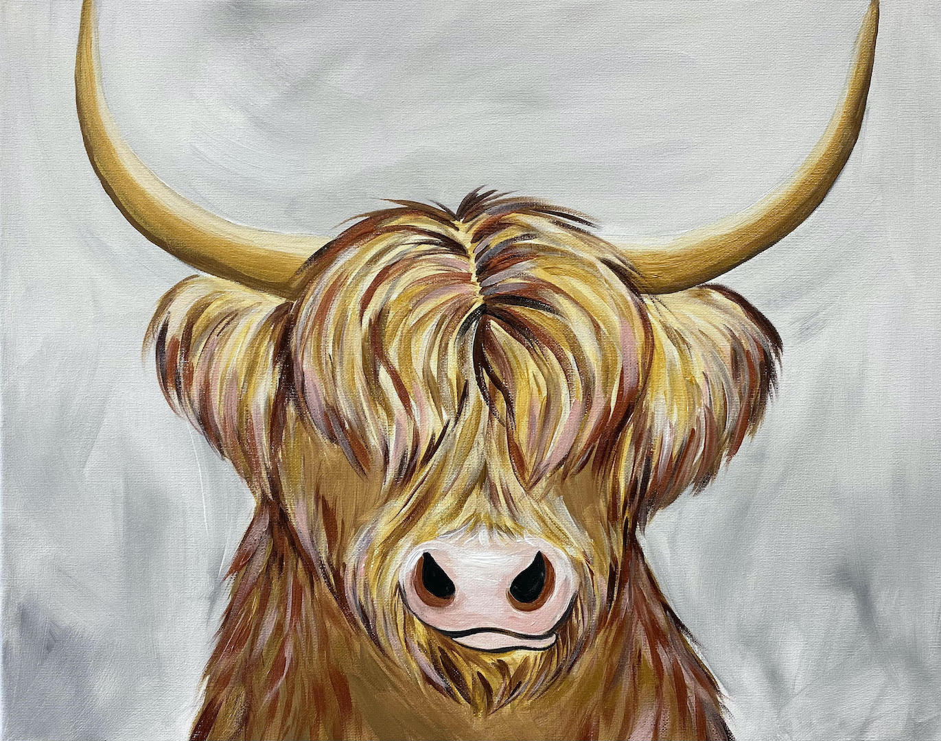 IN-STUDIO: Henry the Highland - 16x20 acrylic on canvas