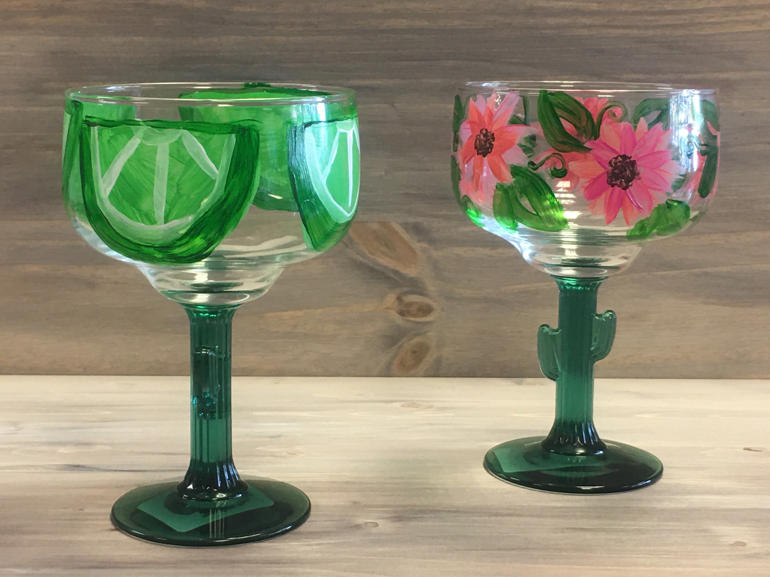 Custom Painted Margarita Glass