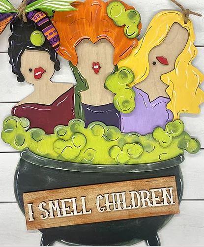 Hocus Pocus Trivia Night! I Smell Children Door Hanger