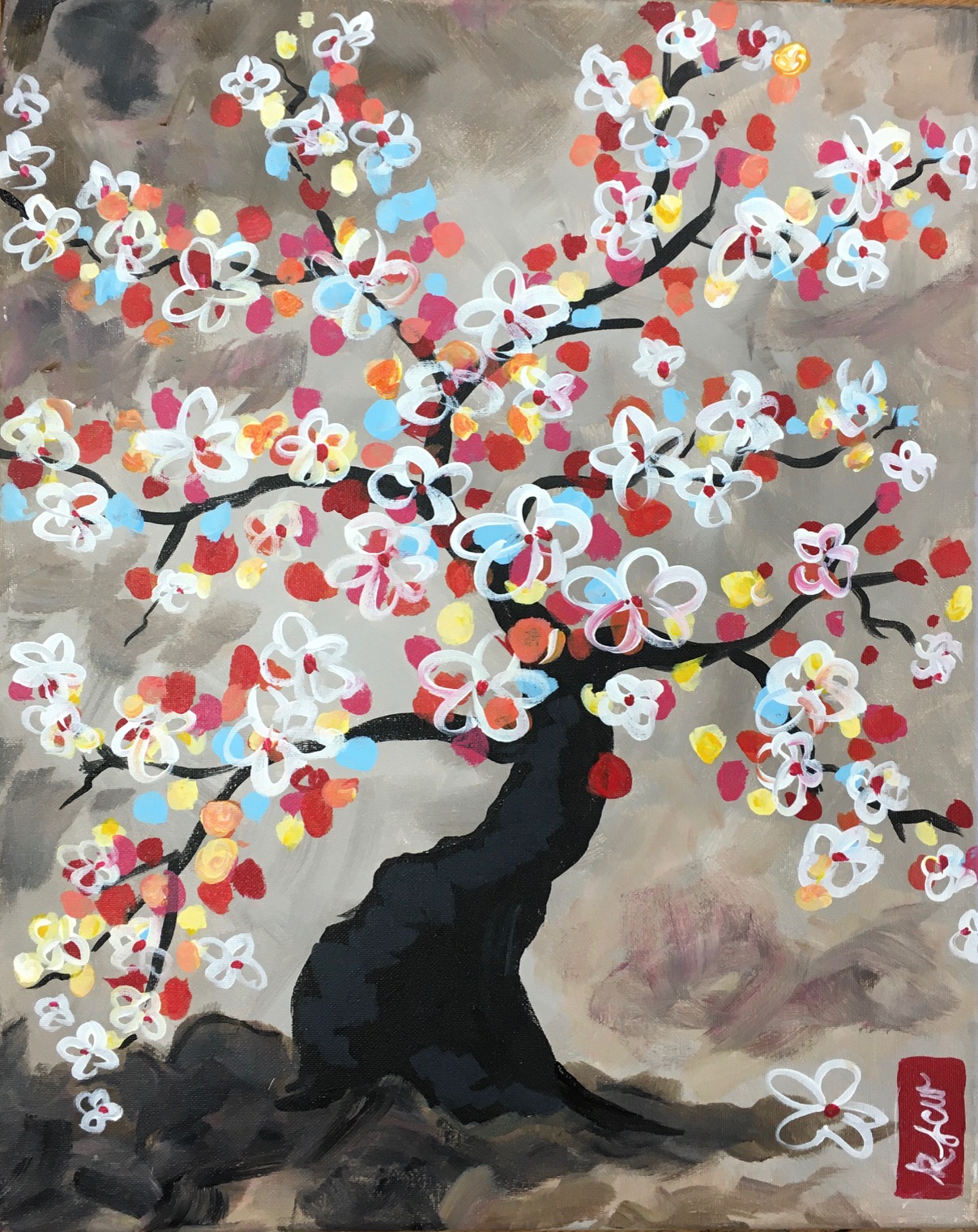 Abstract Japanese Blossom Tree