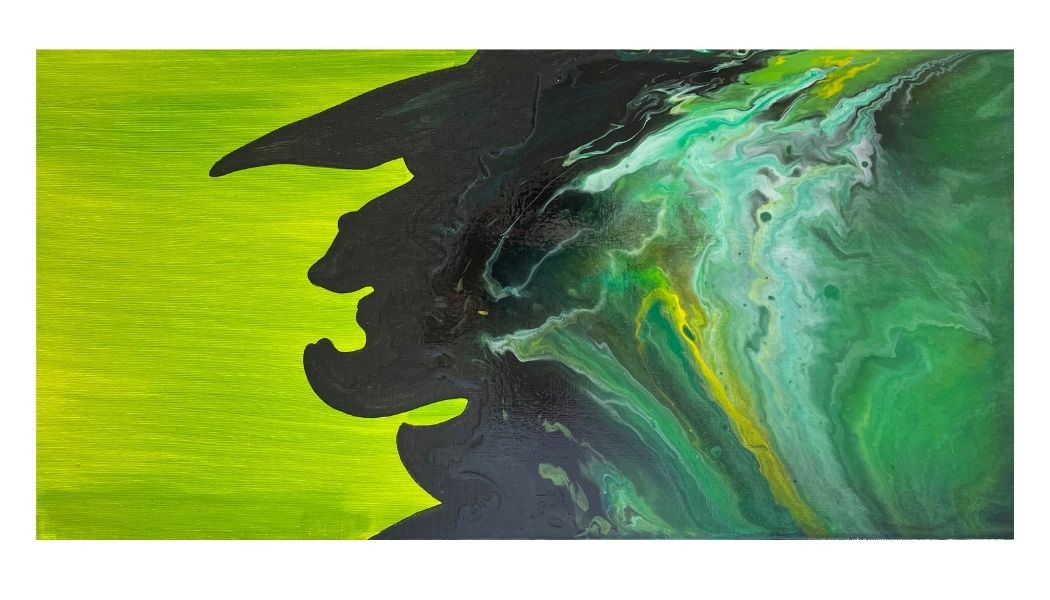 Acrylic Pour Green Witch