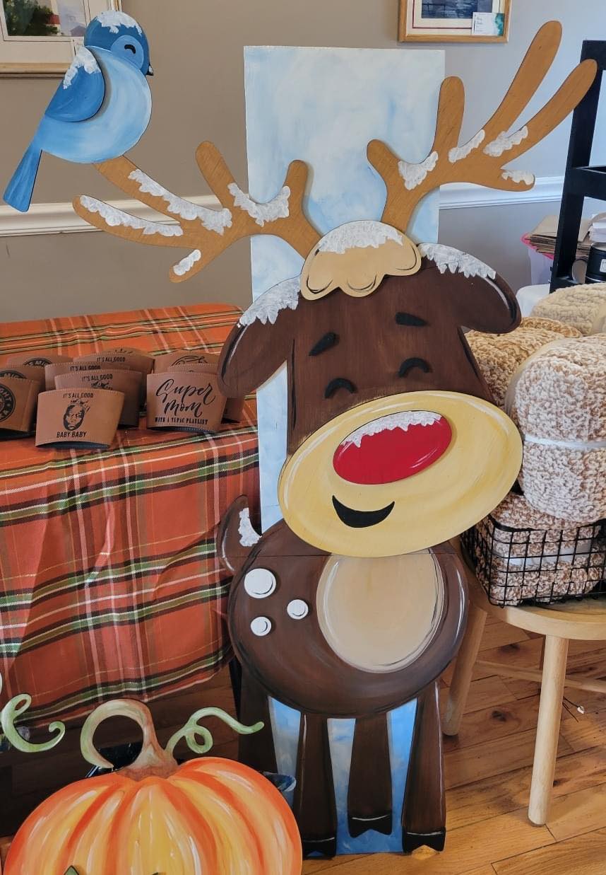 Reindeer Porch Leaner