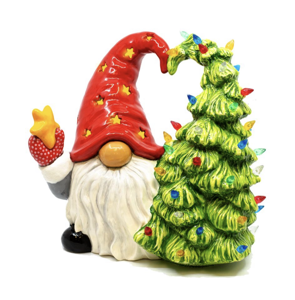 Gnome Hugging Tree - Light up Ceramic! 