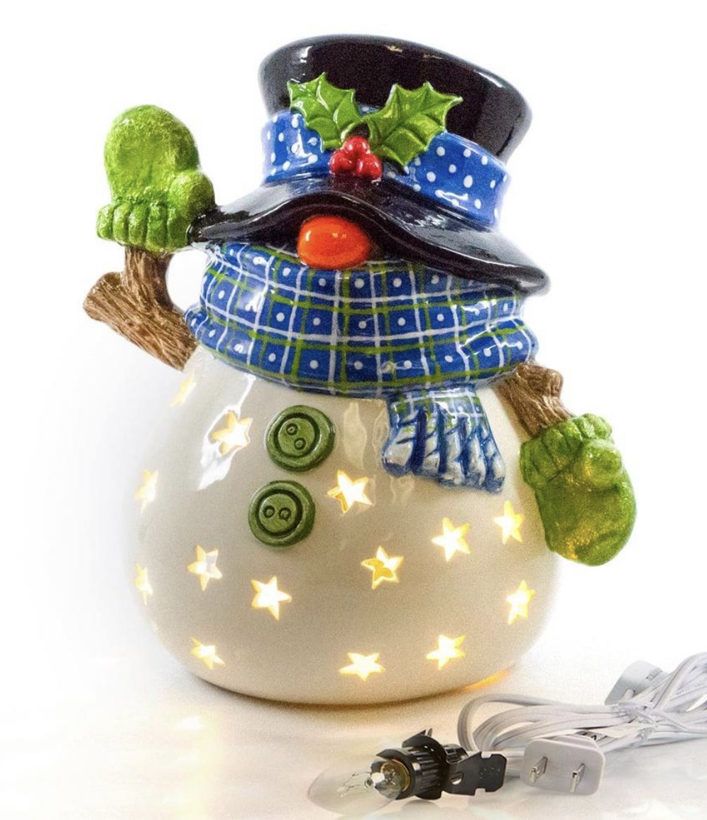 Light Up Ceramic Snowman
