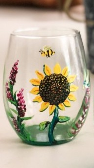 Bee Sunny Stemless Wine Glass