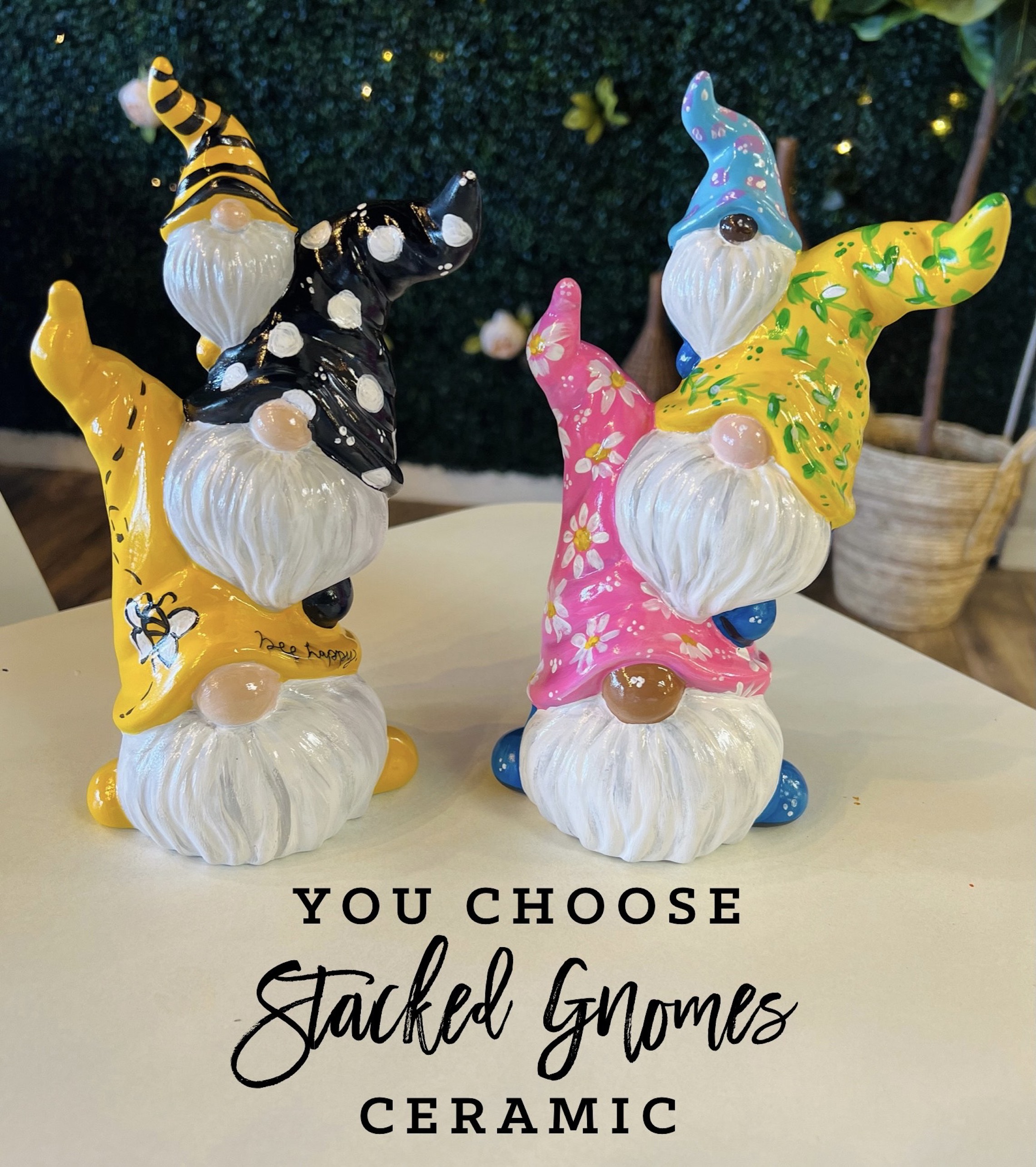 4 SEATS LEFT! You Choose! Ceramic Stacked Gnomes