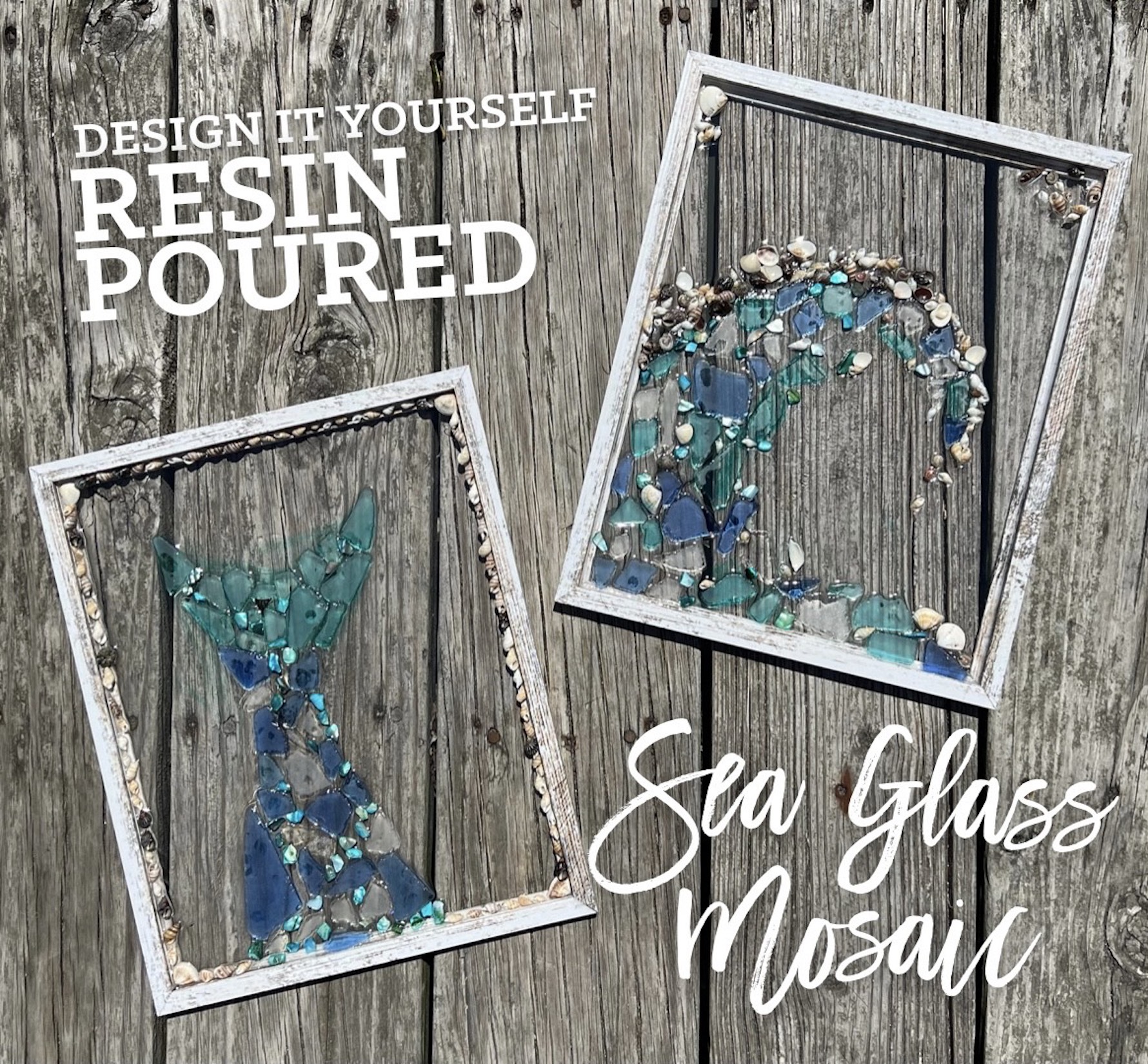 Resin Poured Sea Glass Mosaics