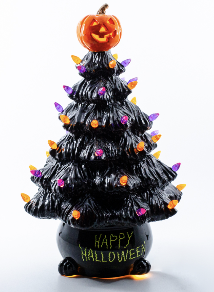 Light Up Ceramic Halloween Tree Montgomery, TX Wine & Design