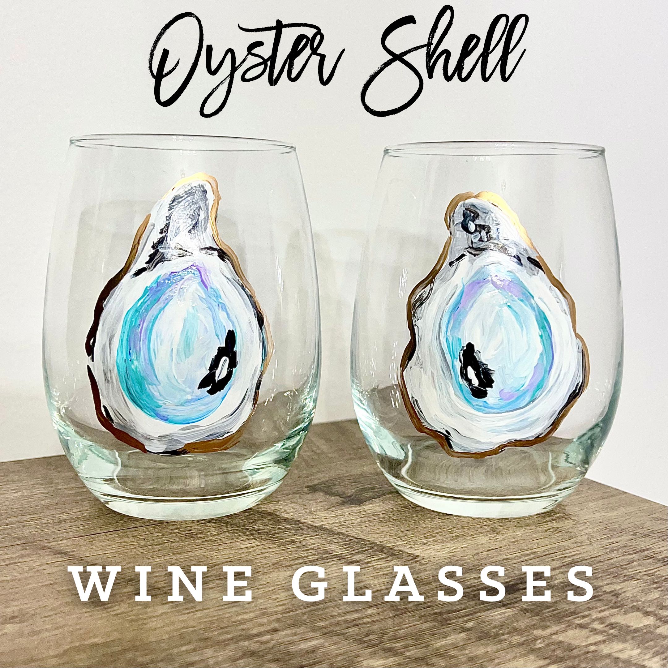 Two Oyster Wine Glasses