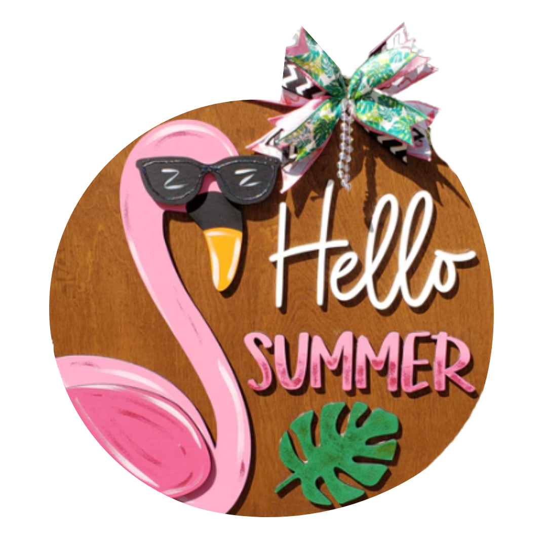 Hello Summer Flamingo Door Hanger | 3:00-5:00pm (Register by 6/4/22)