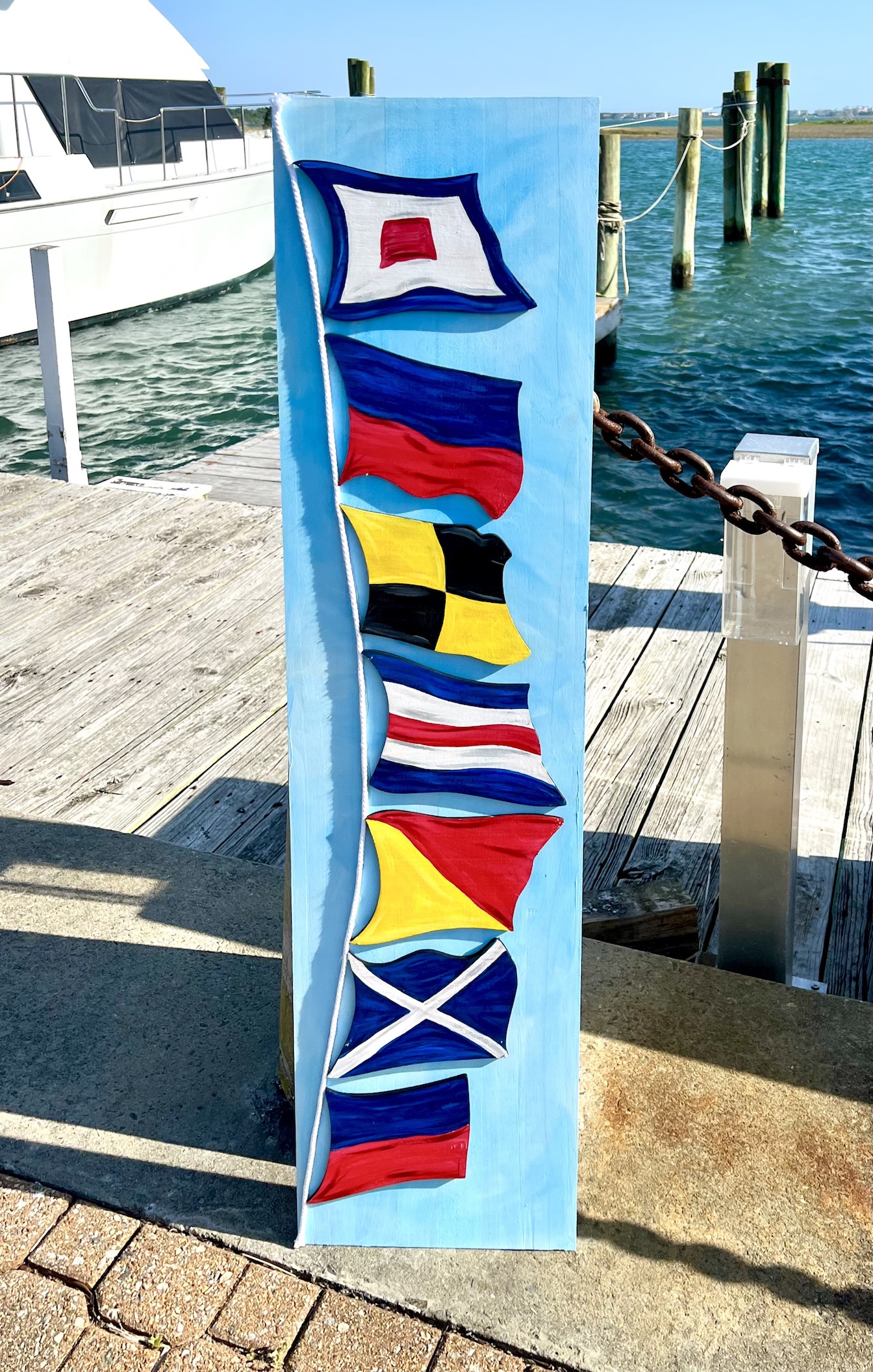 4' Nautical Flag Welcome Door Leaner