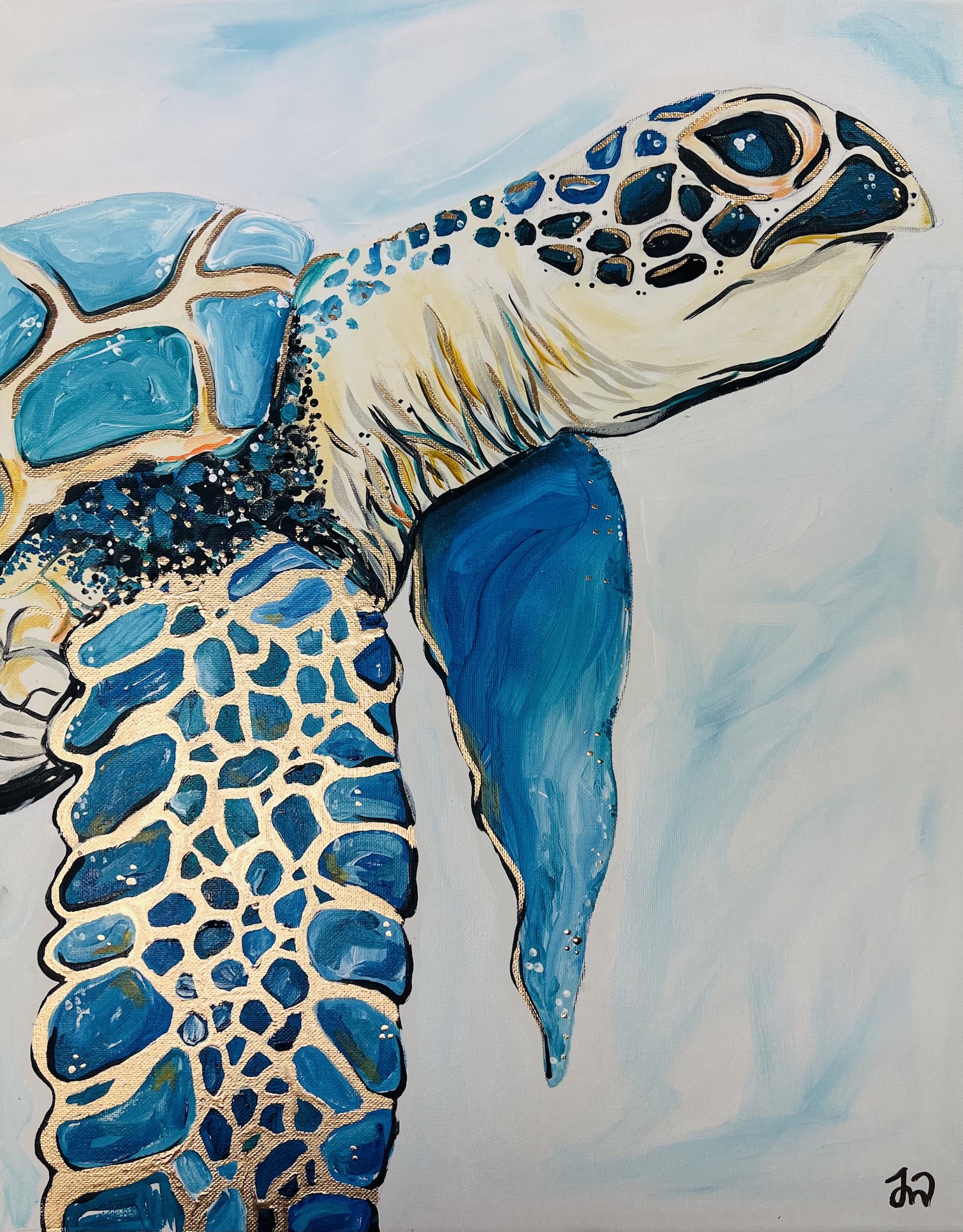 NEW! Sea Turtle with gold gilding