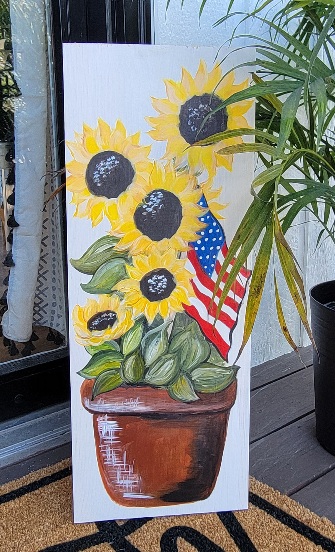 Sunflower Painted Half Leaner 