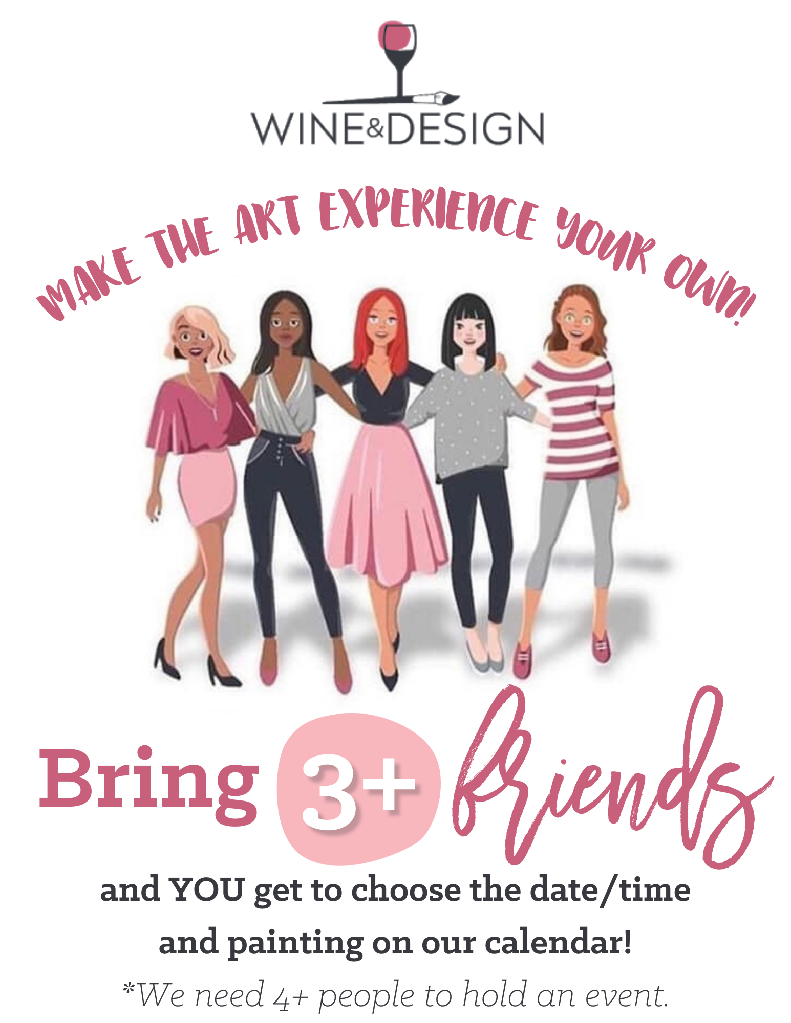 Bring 3+ Friends and YOU Choose the Painting, Date, and Time! Book Here or Call 919-355-2855