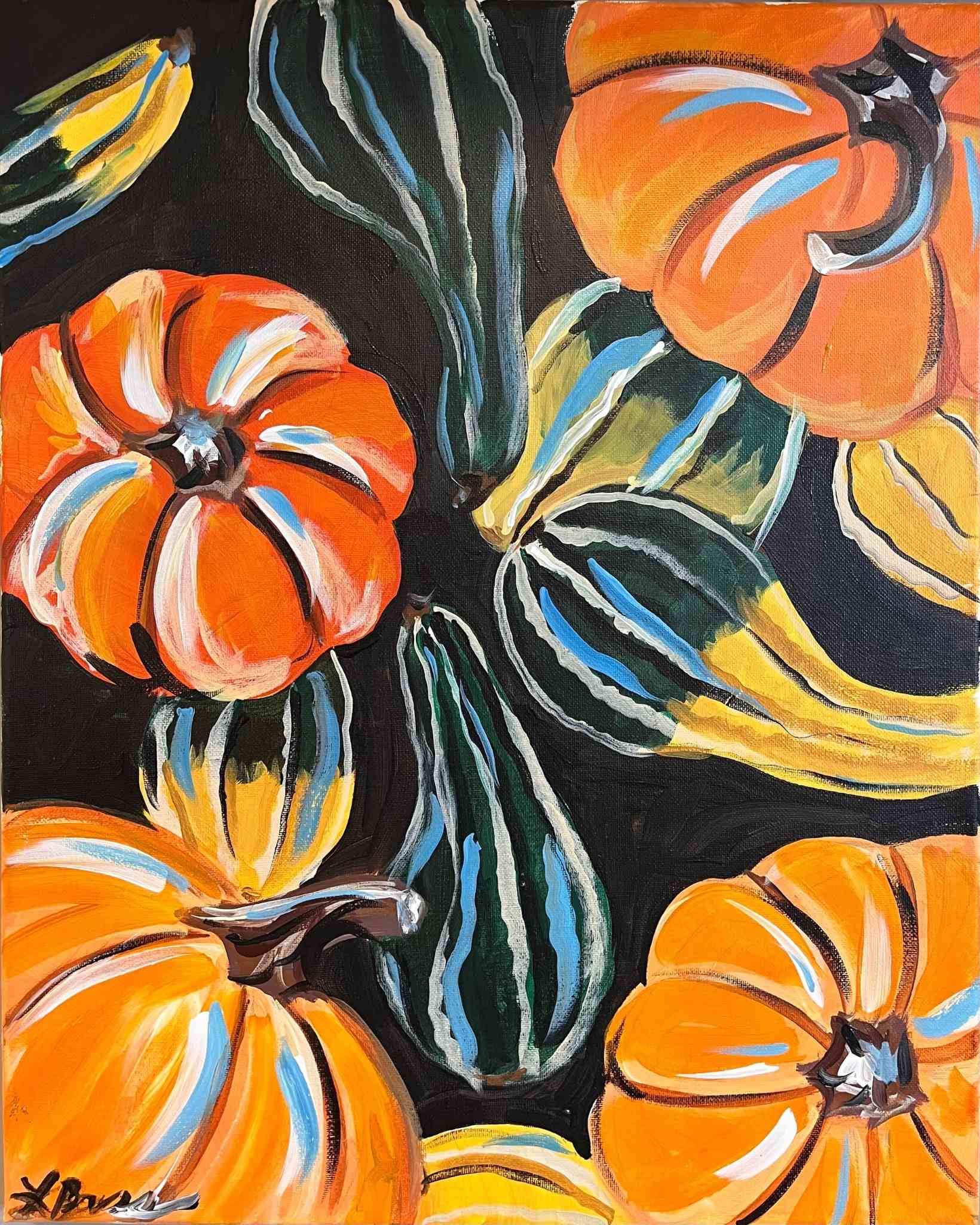 IN-STUDIO: Gourd-geous- 16x20 acrylic on canvas
