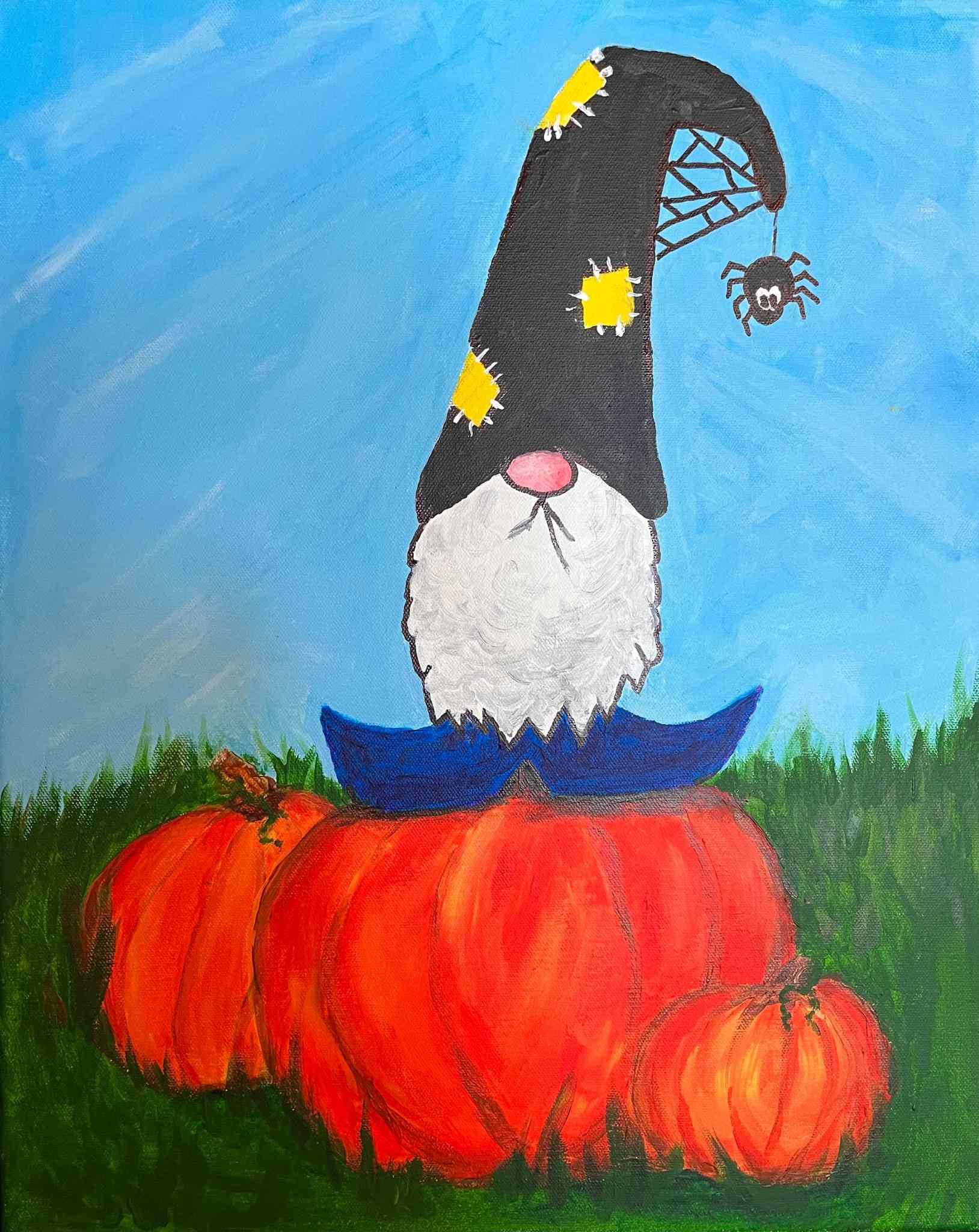 Newly created by Durham artist Paula! Gnome in the Pumpkin Patch