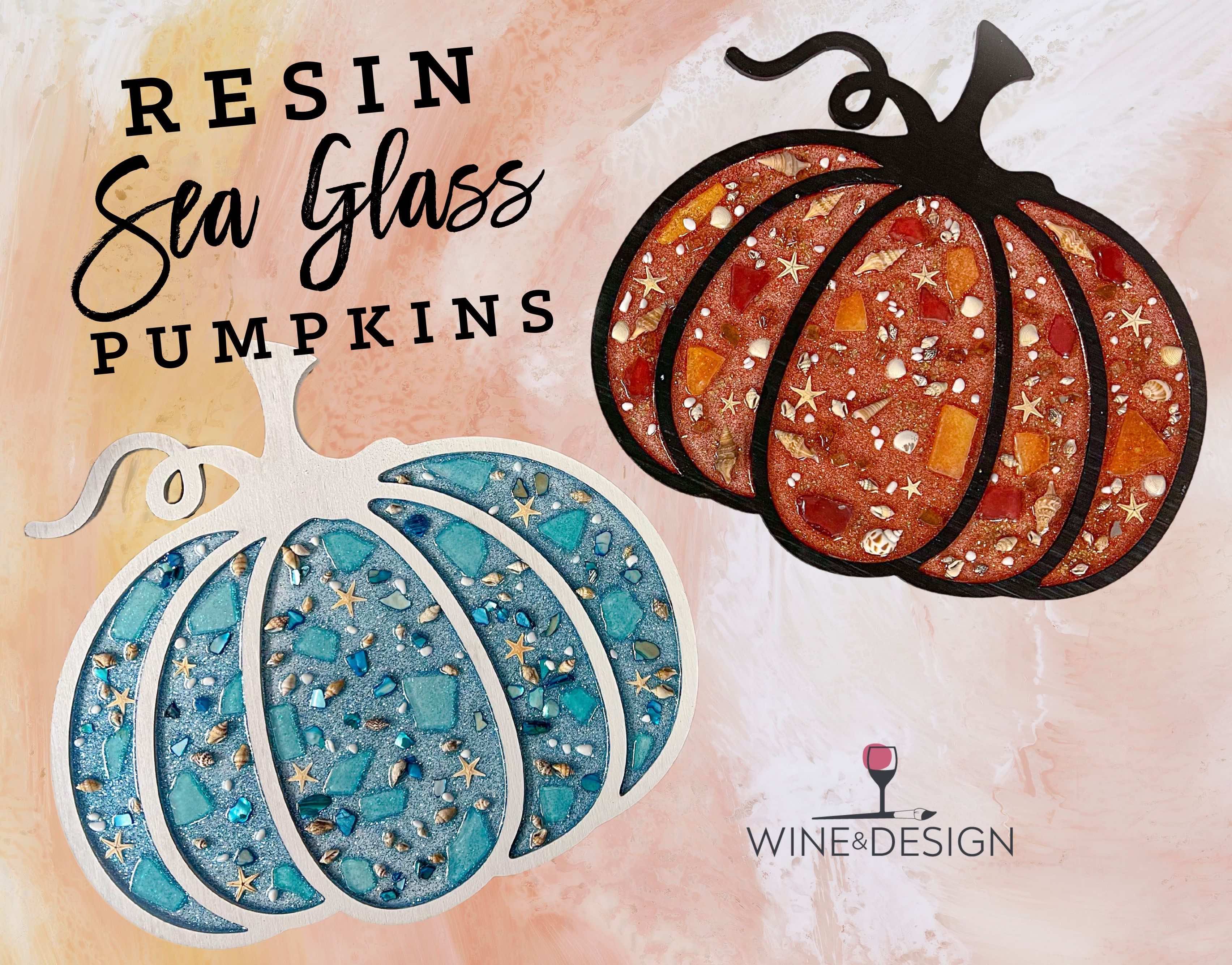 Resin Sea Glass Pumpkins 