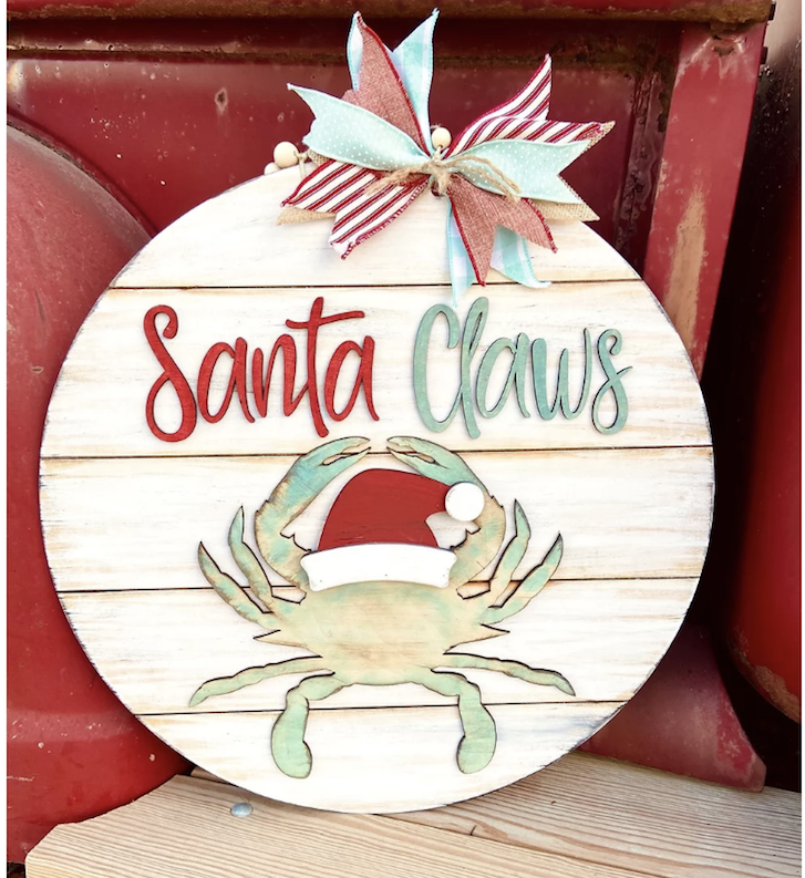 CHRISTMAS IN JULY! Santa Claws Door Hanger
