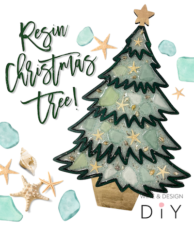 Resin Sea Glass Christmas Tree