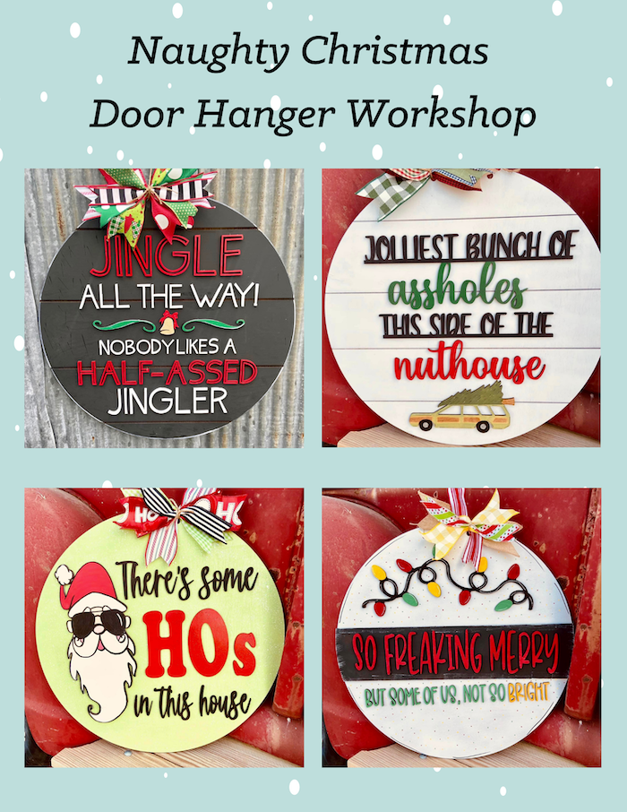 Choose Your Naughty Christmas Door Hanger