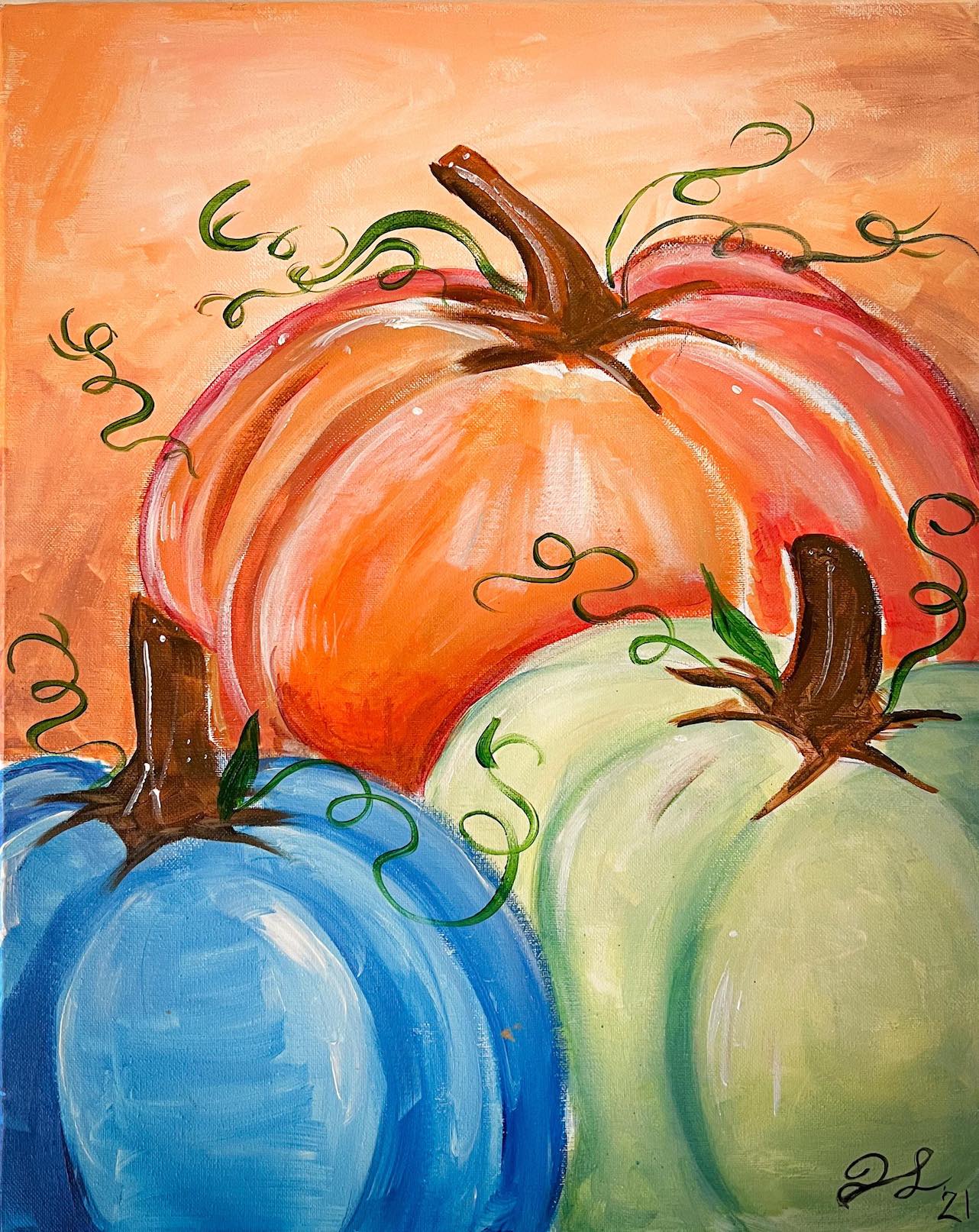 Cake & Canvas! Crumb & Cream Cake Decorating & "Colorful Pumpkins" Painting Class | 6:30-8:30pm