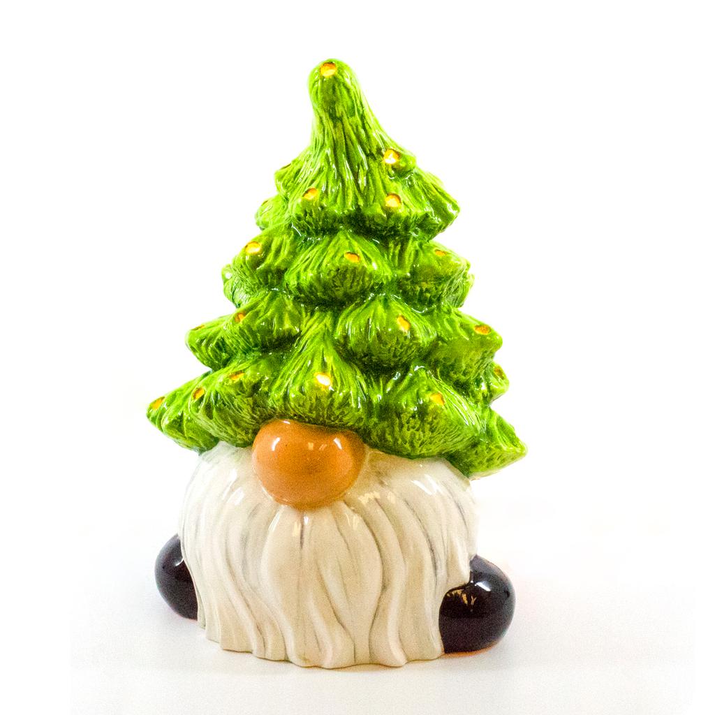 Ceramic Christmas Tree Gnome Lantern - ONLY 4 LEFT