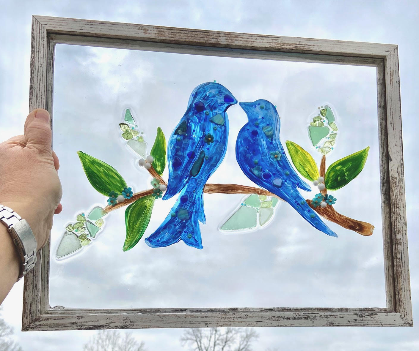 Blue Birds FRAMED WITH A RESIN FINISH