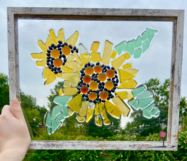 Sea Glass Sunflower Bloom with a Resin Finish | Workshop