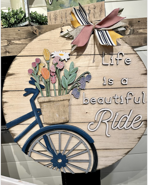 DIY Life is a Beautiful Ride Door Hanger