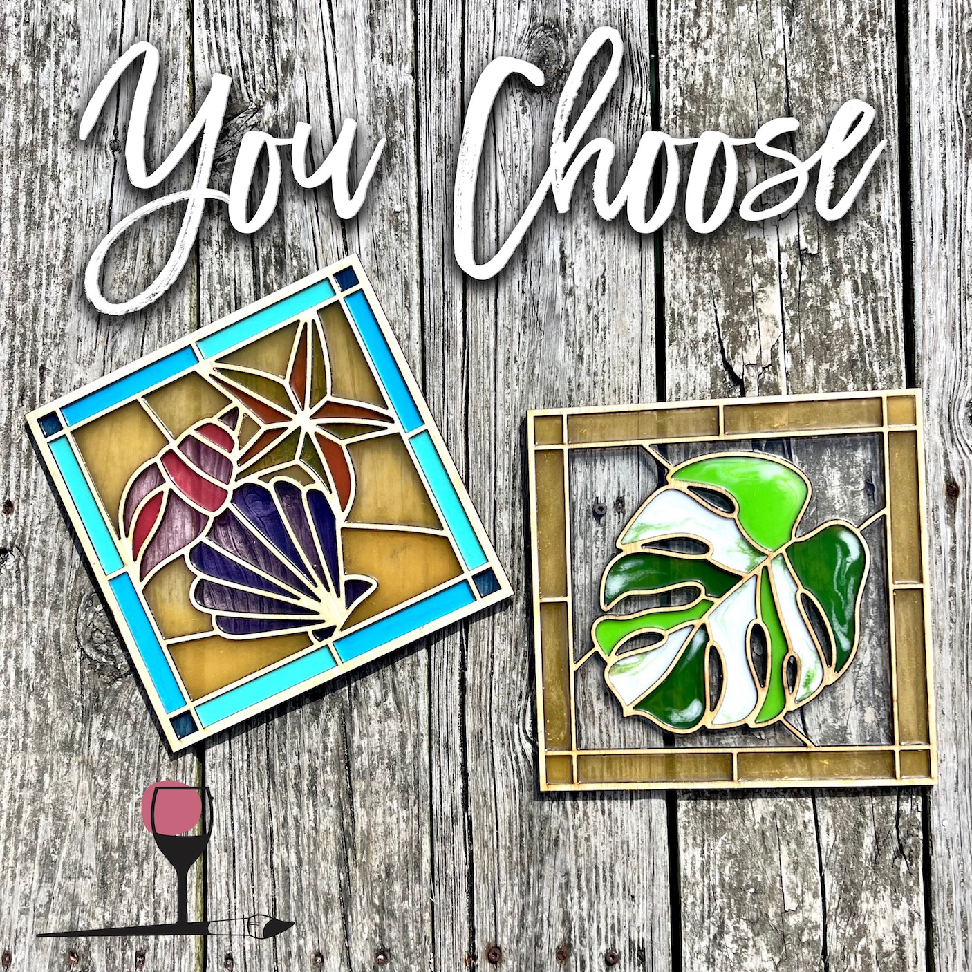 You Choose Shells or Monstera Resin Suncatchers