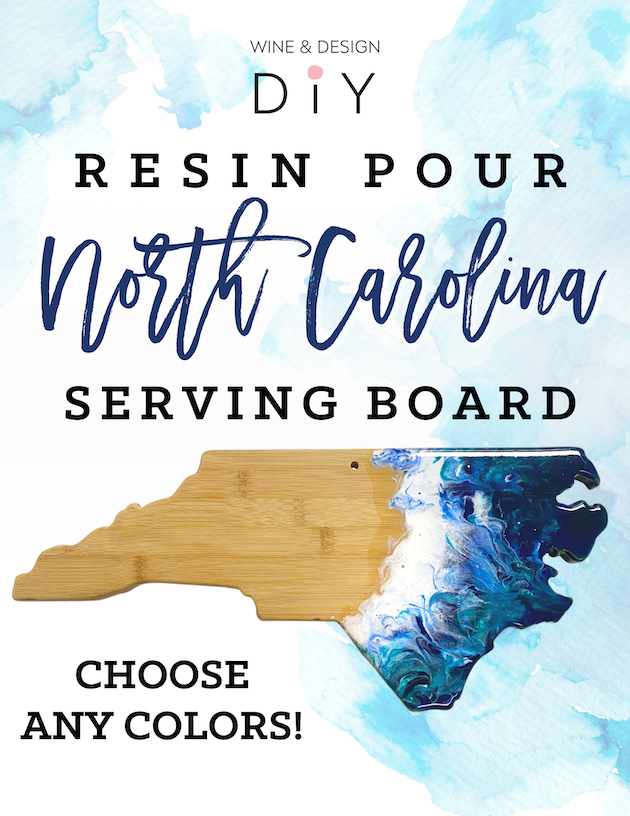 NEW!! Resin Pour NORTH CAROLINA Bamboo Serving Board!