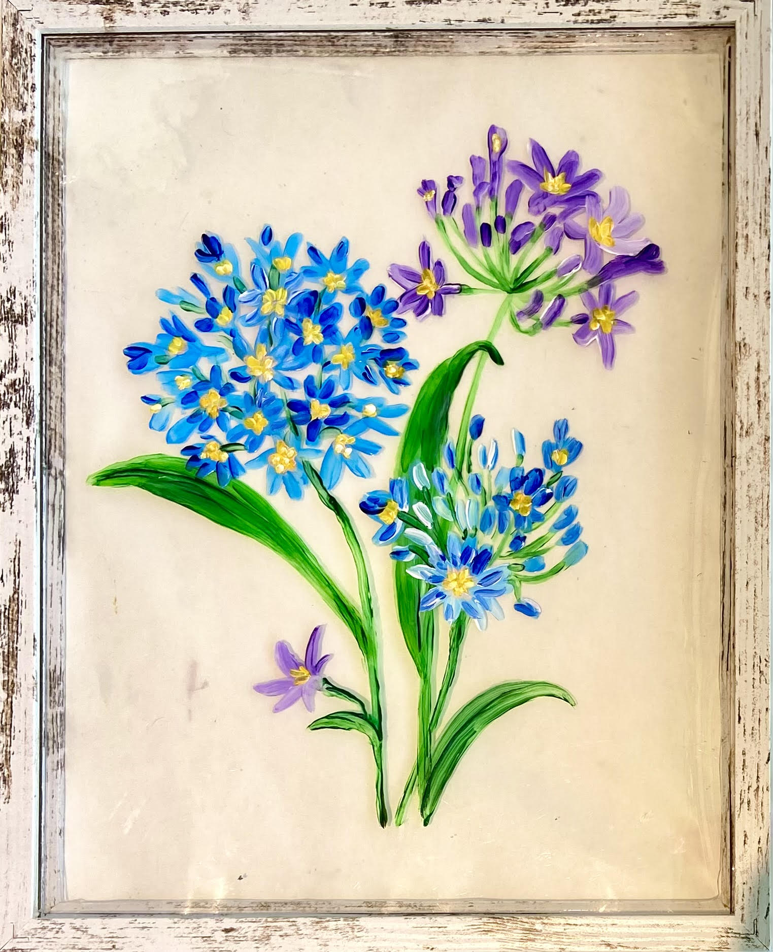 SPRING BLOSSOMS FRAMED WITH A RESIN FINISH